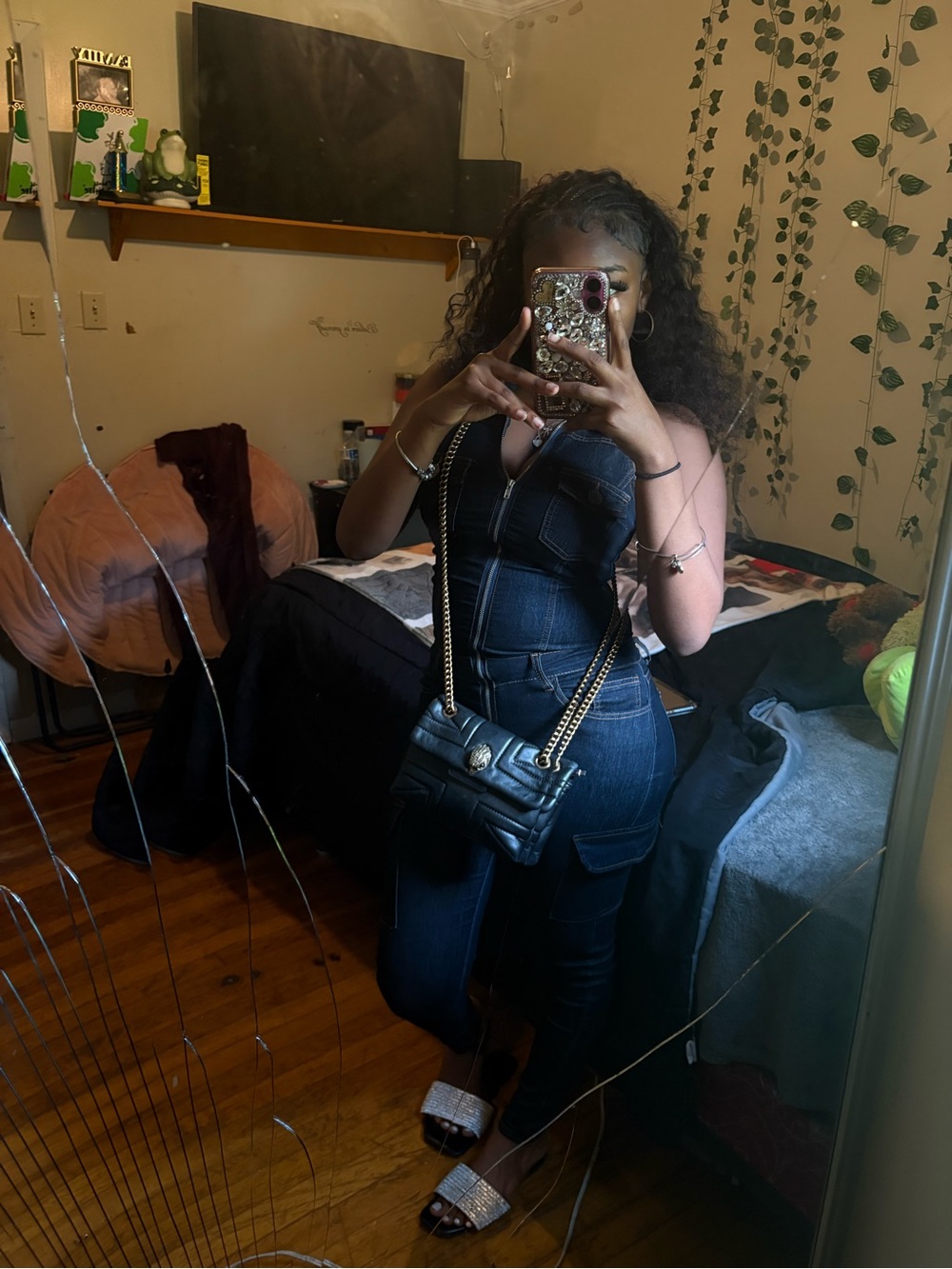 Blue jeans jumpsuit